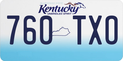 KY license plate 760TXO