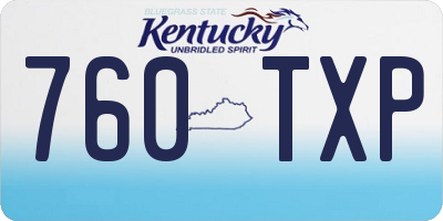 KY license plate 760TXP