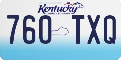 KY license plate 760TXQ