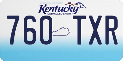 KY license plate 760TXR