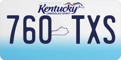 KY license plate 760TXS