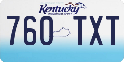 KY license plate 760TXT