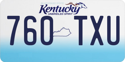 KY license plate 760TXU
