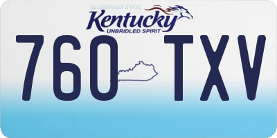 KY license plate 760TXV