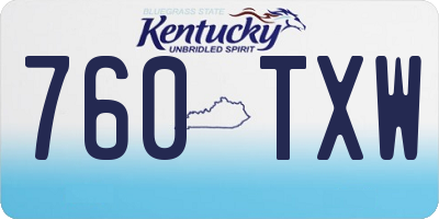 KY license plate 760TXW