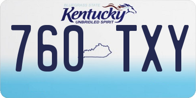 KY license plate 760TXY
