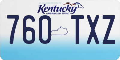 KY license plate 760TXZ