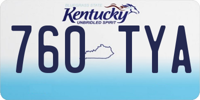 KY license plate 760TYA