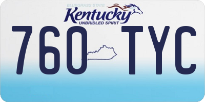 KY license plate 760TYC