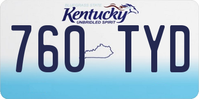 KY license plate 760TYD