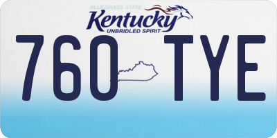 KY license plate 760TYE