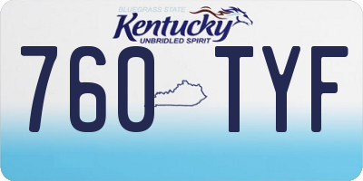 KY license plate 760TYF