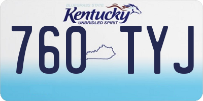 KY license plate 760TYJ