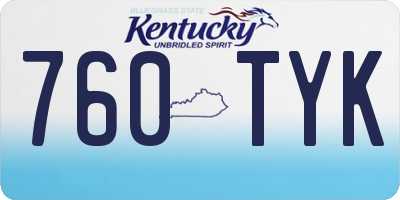 KY license plate 760TYK