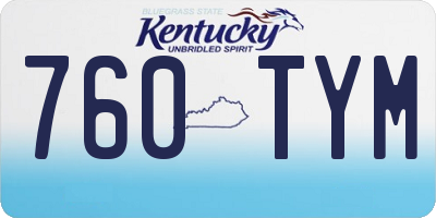 KY license plate 760TYM