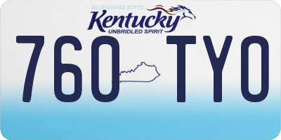 KY license plate 760TYO