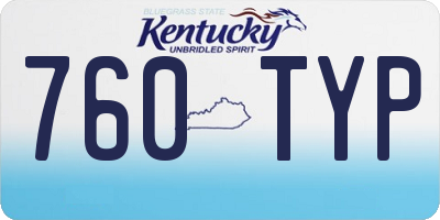 KY license plate 760TYP