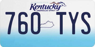 KY license plate 760TYS