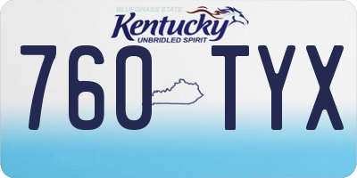 KY license plate 760TYX