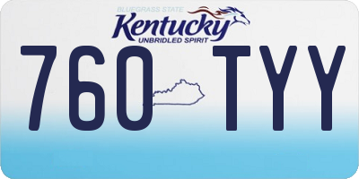 KY license plate 760TYY