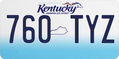 KY license plate 760TYZ