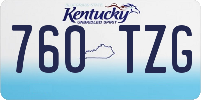 KY license plate 760TZG