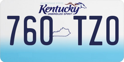 KY license plate 760TZO