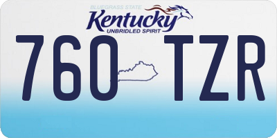 KY license plate 760TZR