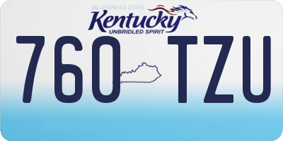 KY license plate 760TZU