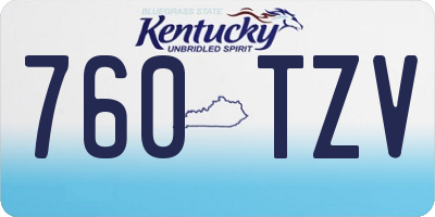 KY license plate 760TZV