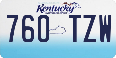 KY license plate 760TZW