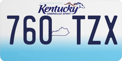 KY license plate 760TZX