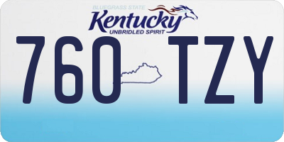 KY license plate 760TZY
