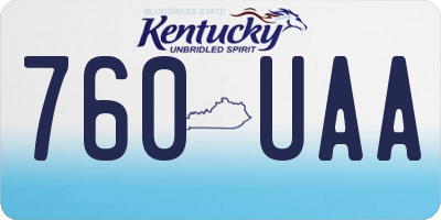 KY license plate 760UAA
