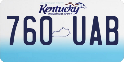 KY license plate 760UAB