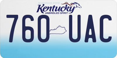 KY license plate 760UAC