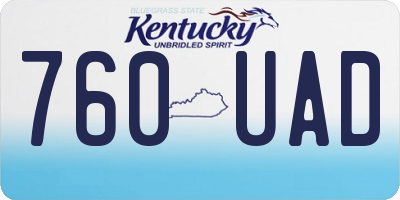 KY license plate 760UAD