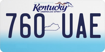 KY license plate 760UAE
