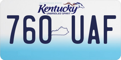 KY license plate 760UAF