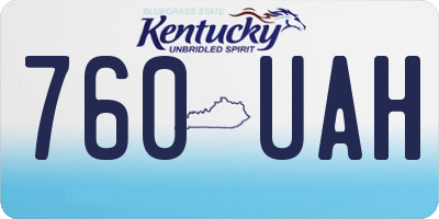 KY license plate 760UAH