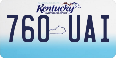 KY license plate 760UAI