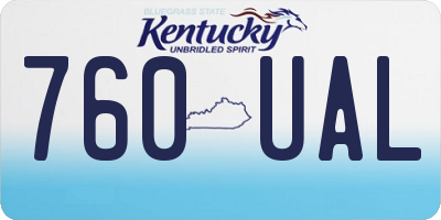 KY license plate 760UAL