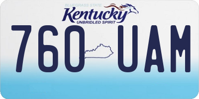 KY license plate 760UAM