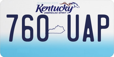 KY license plate 760UAP
