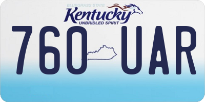 KY license plate 760UAR