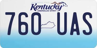 KY license plate 760UAS