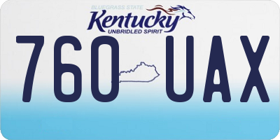 KY license plate 760UAX