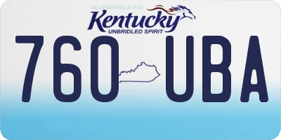 KY license plate 760UBA