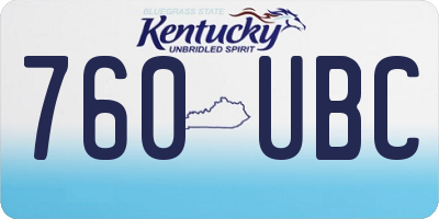 KY license plate 760UBC