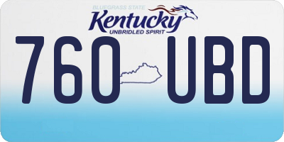 KY license plate 760UBD